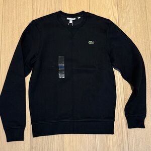 Lacoste Fleece Sweatshirt Pullover Black Men’s Small NWT